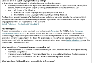 Early Childhood Teacher Registration